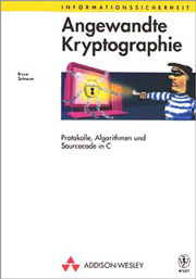 Cover of the German edition of Applied Cryptography